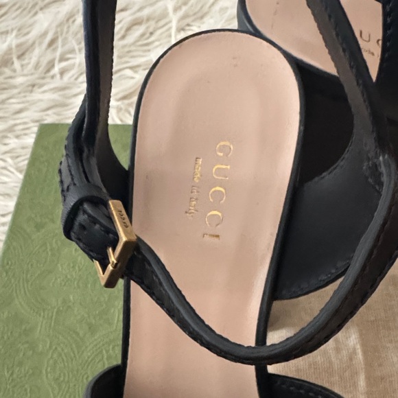 Gucci Black Leather Platform Heels size 36 ✨NEW✨ - Picture 7 of 10